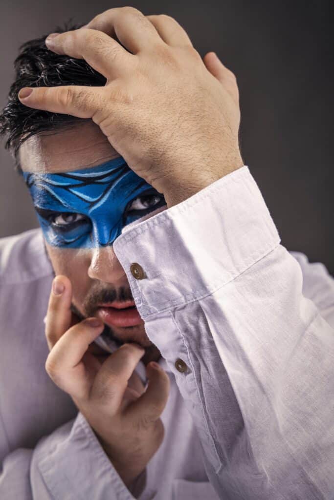 Christian Hull Blue Makeup