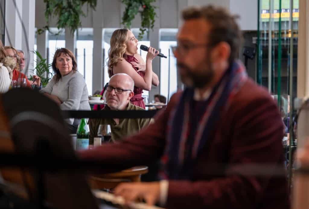 Jess Mills and Josh van Kolkenberg at the Lion Hotel TOG CREDIT Naomi Jellicoe
