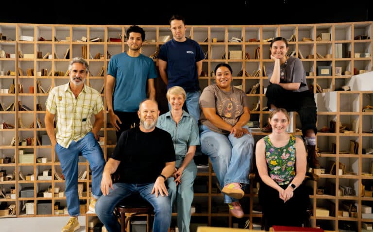 Back L-R Johnny Nasser, Arkia Ashraf, James Smith. Front L-R Brian Meegan, Ksenja Logos, Angela Nica Sullen. Back R Shannen Alyce Quan. Front R Kathryn Adams. MATT BYRNE
