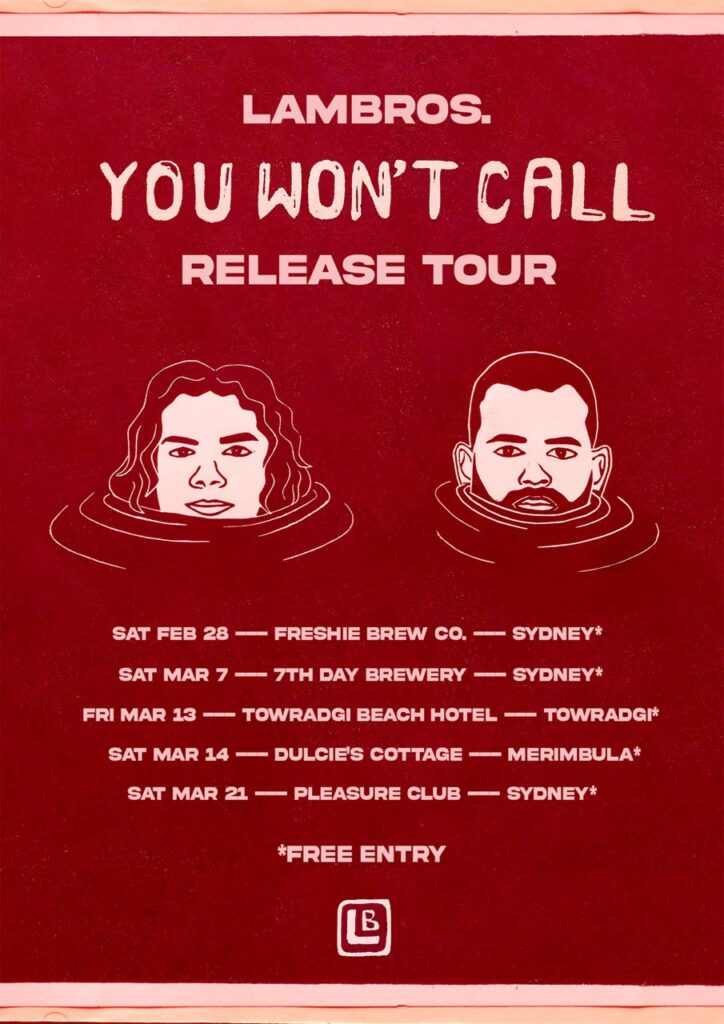 LamBros You Wont Call tour poster